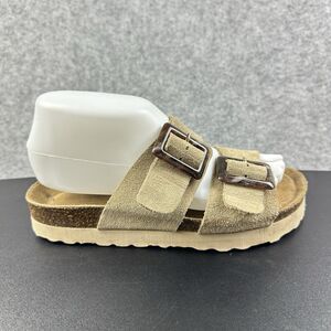 Bio Green Sandals Womens 38 Leather Adjustable Slip On Slides Comfort Shoes US 8